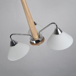 Lustre en bois et bambou galvanisé moderne et contemporain