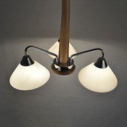 Lustre en bois et bambou galvanisé moderne et contemporain