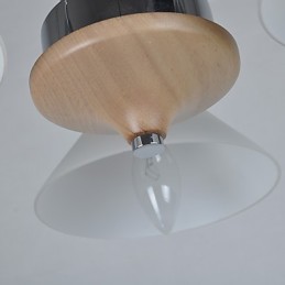 Lustre en bois et bambou galvanisé moderne et contemporain