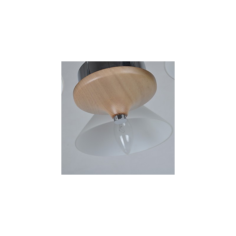 Lustre en bois et bambou galvanisé moderne et contemporain