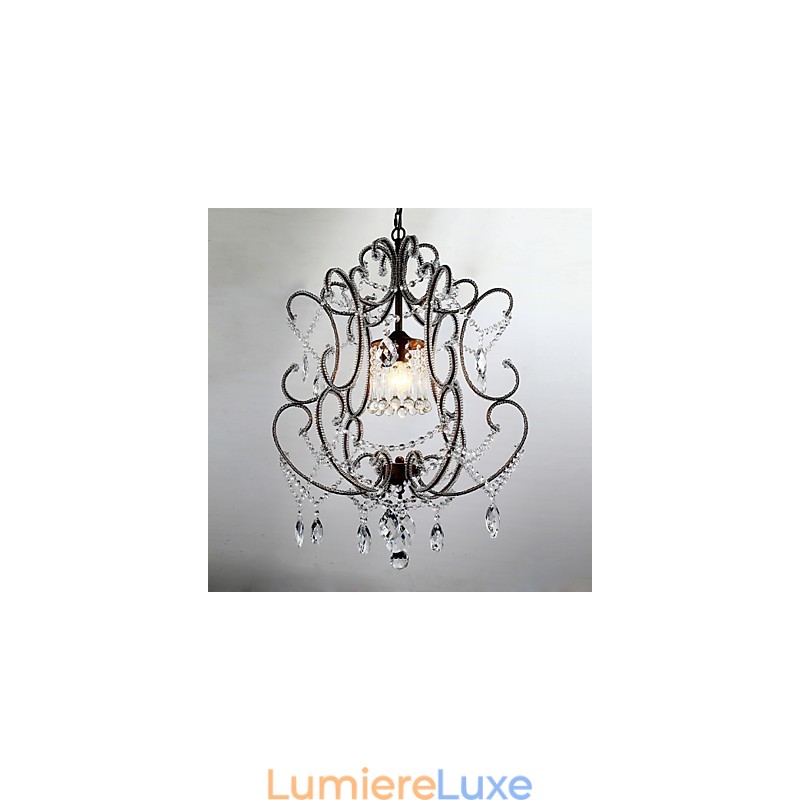 Lustre moderne au design vintage, luminaire suspendu en cristal pour loft