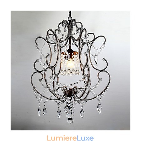 Lustre moderne au design vintage, luminaire suspendu en cristal pour loft Lustre moderne au design vintage, luminaire suspendu en cristal pour loft