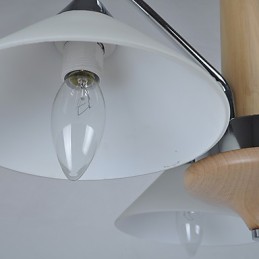 Lustre en bois et bambou galvanisé moderne et contemporain