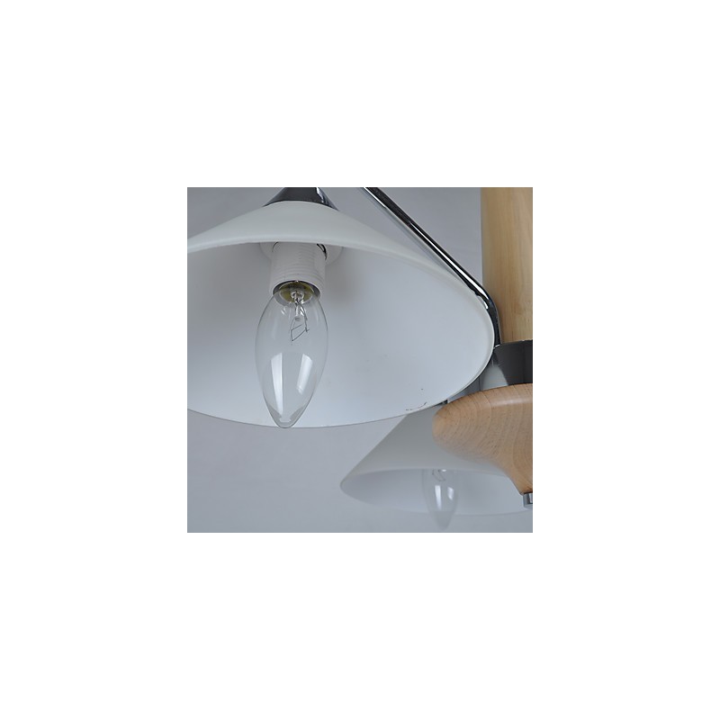 Lustre en bois et bambou galvanisé moderne et contemporain