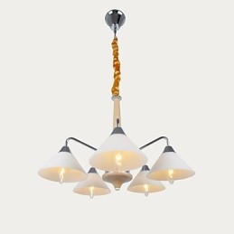 Lustre contemporain moderne à 5 lumières pour
