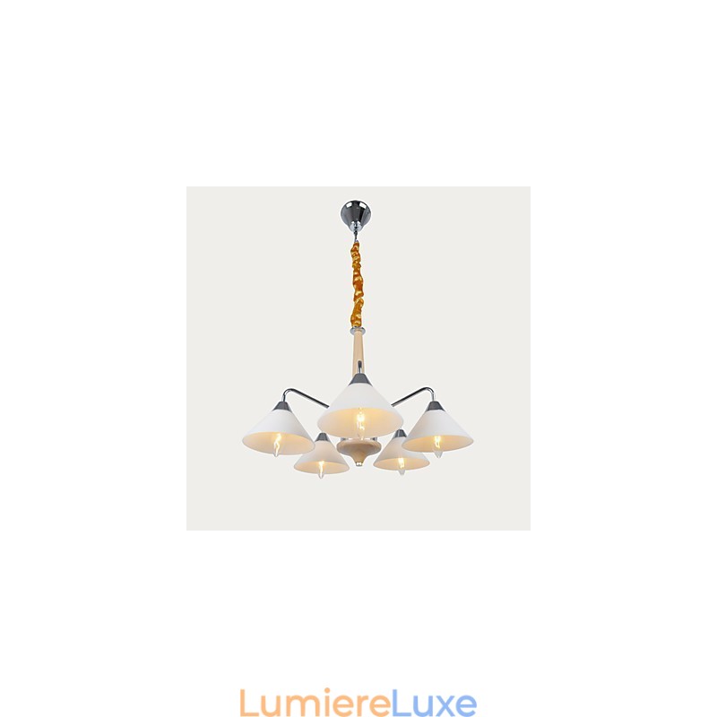 Lustre contemporain moderne à 5 lumières pour