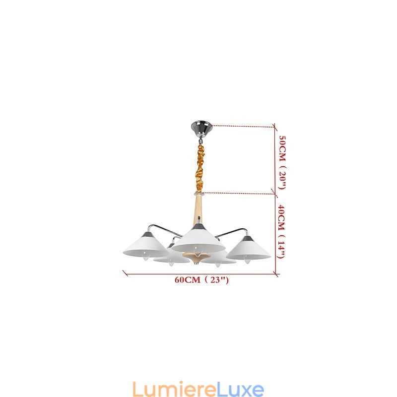 Lustre contemporain moderne à 5 lumières pour