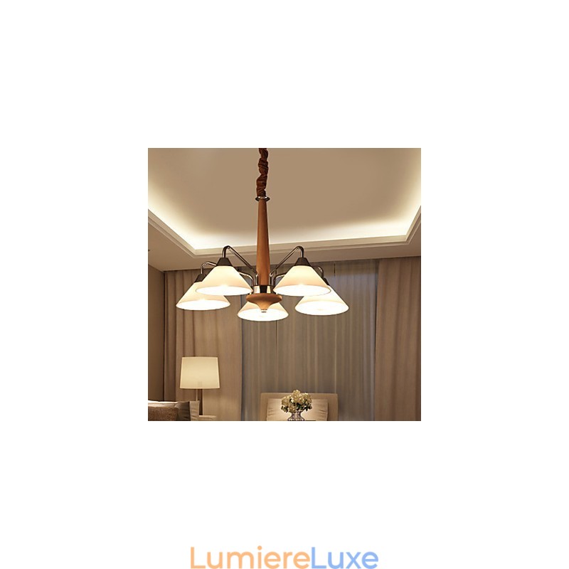 Lustre contemporain moderne à 5 lumières pour