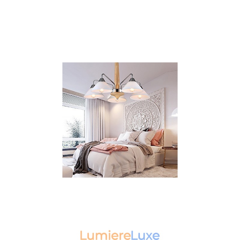 Lustre contemporain moderne à 5 lumières pour