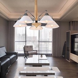 Lustre contemporain moderne à 5 lumières pour