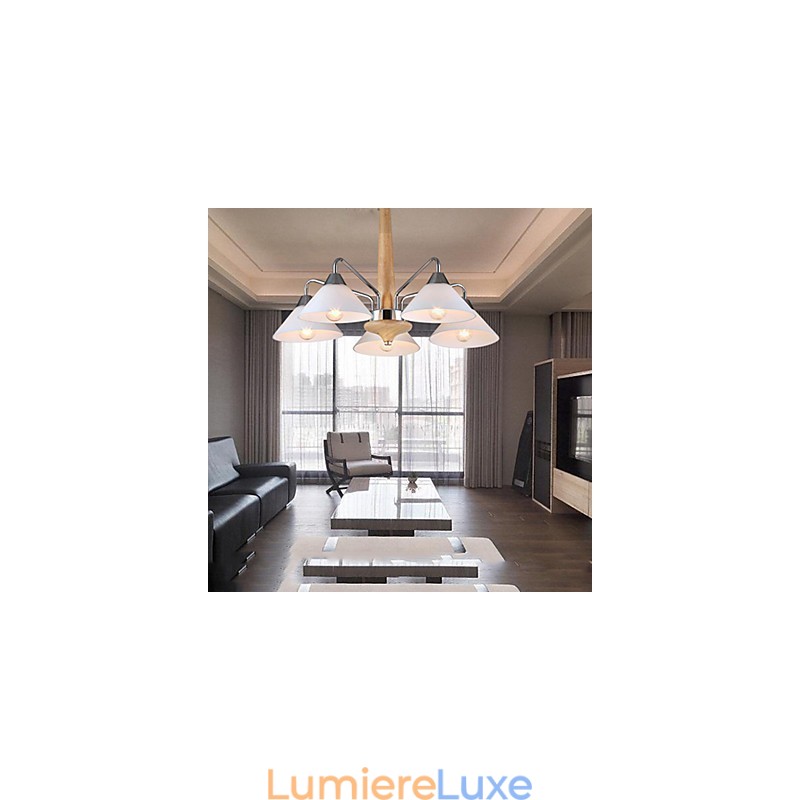 Lustre contemporain moderne à 5 lumières pour