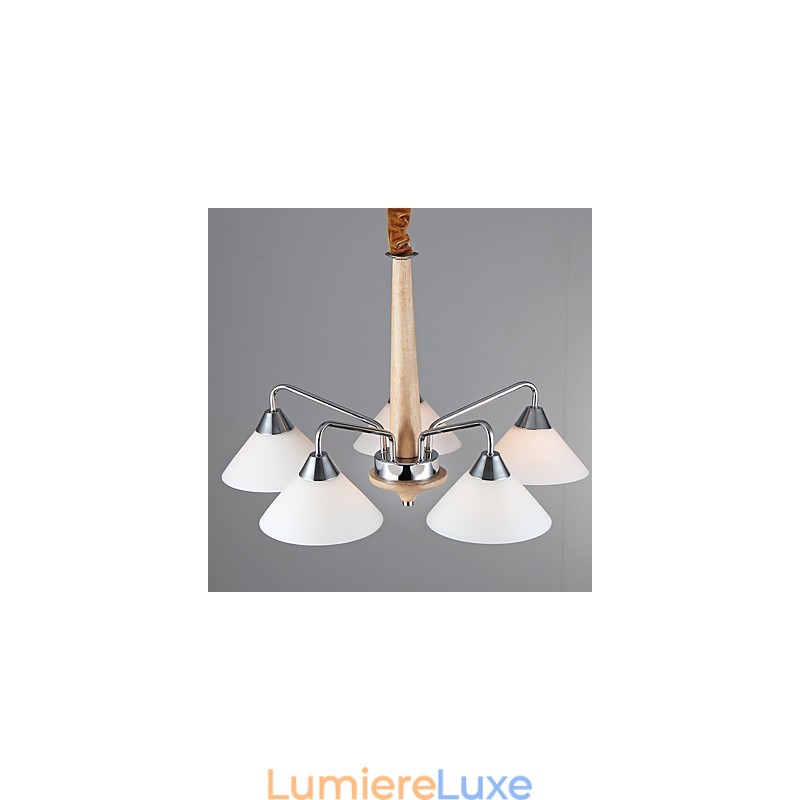 Lustre contemporain moderne à 5 lumières pour
