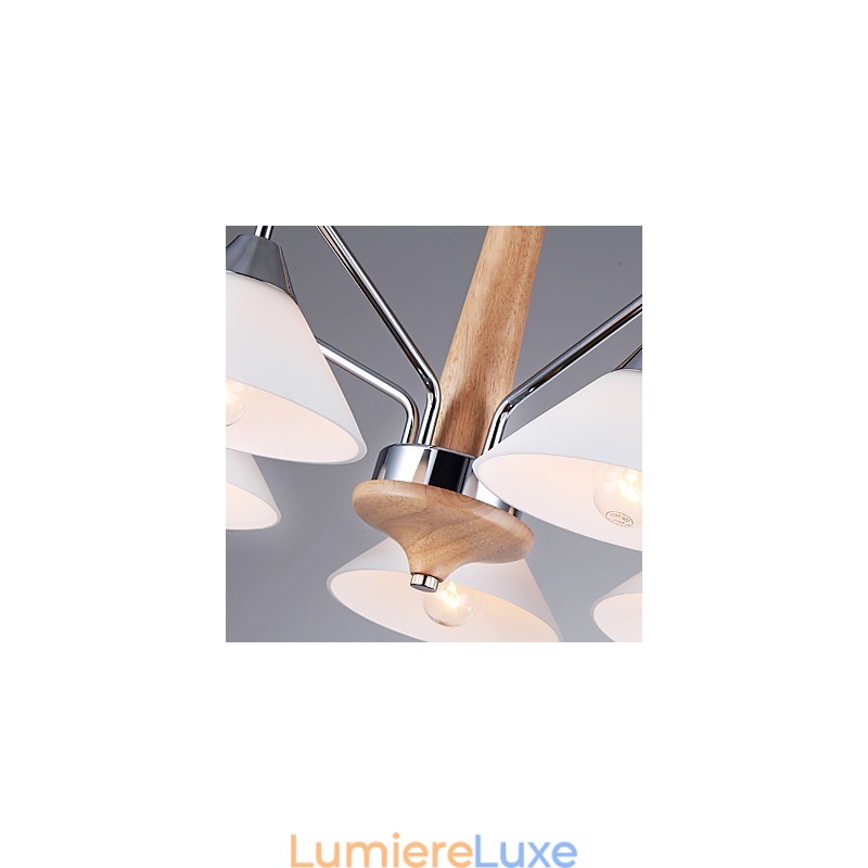 Lustre contemporain moderne à 5 lumières pour