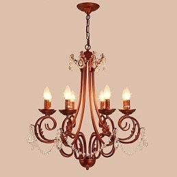 Lustre 8 lumières moderne contemporain traditionnel Lodge vintage rétro campagne peinture caractéristique pour cristal métal