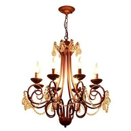 Lustre 8 lumières moderne contemporain traditionnel Lodge vintage rétro campagne peinture caractéristique pour cristal métal