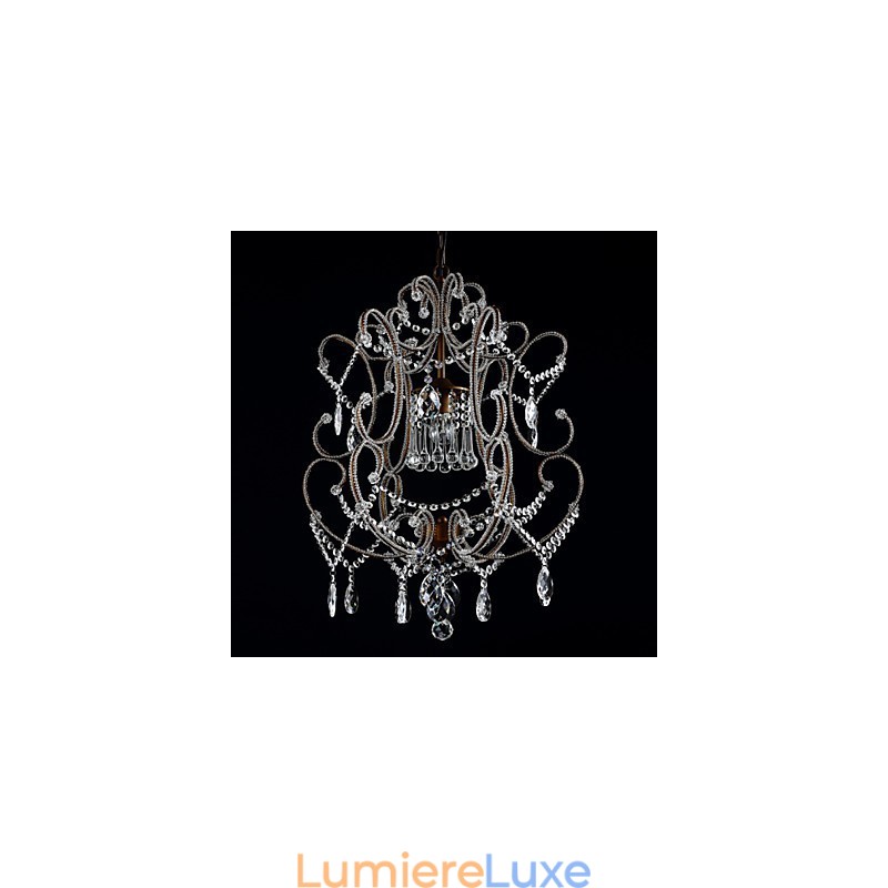 Lustre moderne au design vintage, luminaire suspendu en cristal pour loft