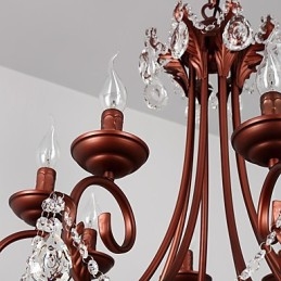 Lustre 8 lumières moderne contemporain traditionnel Lodge vintage rétro campagne peinture caractéristique pour cristal métal