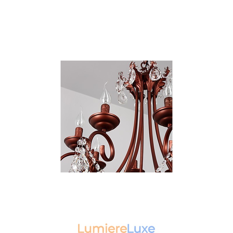 Lustre 8 lumières moderne contemporain traditionnel Lodge vintage rétro campagne peinture caractéristique pour cristal métal