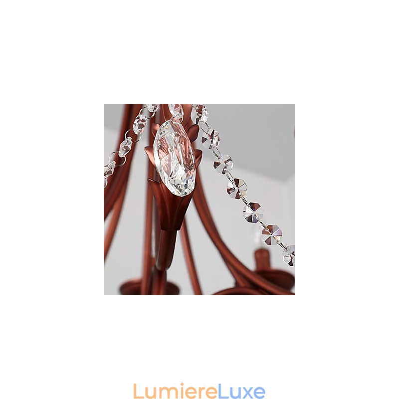 Lustre 8 lumières moderne contemporain traditionnel Lodge vintage rétro campagne peinture caractéristique pour cristal métal