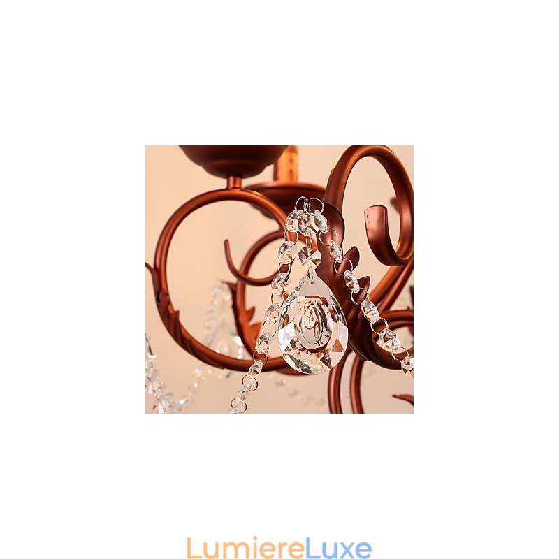 Lustre 8 lumières moderne contemporain traditionnel Lodge vintage rétro campagne peinture caractéristique pour cristal métal