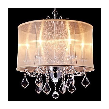Lustre en métal de style mini cristal moderne, contemporain, traditionnel, classique, campagnard, avec fonction chromée Lustre en métal de style mini cristal moderne, contemporain, traditionnel, classique, campagnard, avec fonction chromée