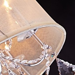 Lustre en métal de style mini cristal moderne, contemporain, traditionnel, classique, campagnard, avec fonction chromée