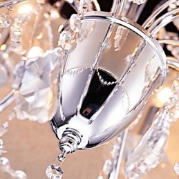 Lustre en métal de style mini cristal moderne, contemporain, traditionnel, classique, campagnard, avec fonction chromée