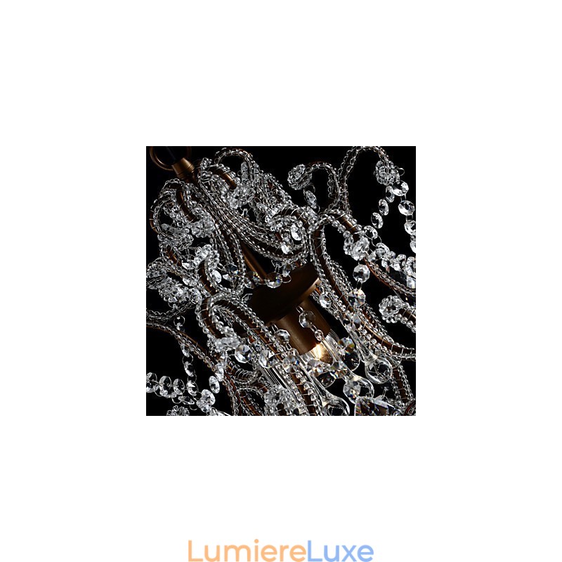 Lustre moderne au design vintage, luminaire suspendu en cristal pour loft