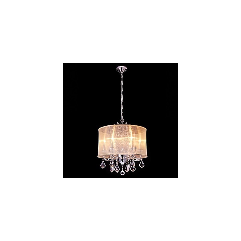 Lustre en métal de style mini cristal moderne, contemporain, traditionnel, classique, campagnard, avec fonction chromée