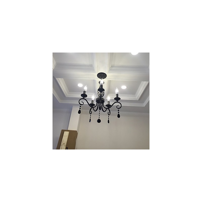 Lustre en cristal traditionnel, éclairage intérieur, 5 bougies, lustre simple