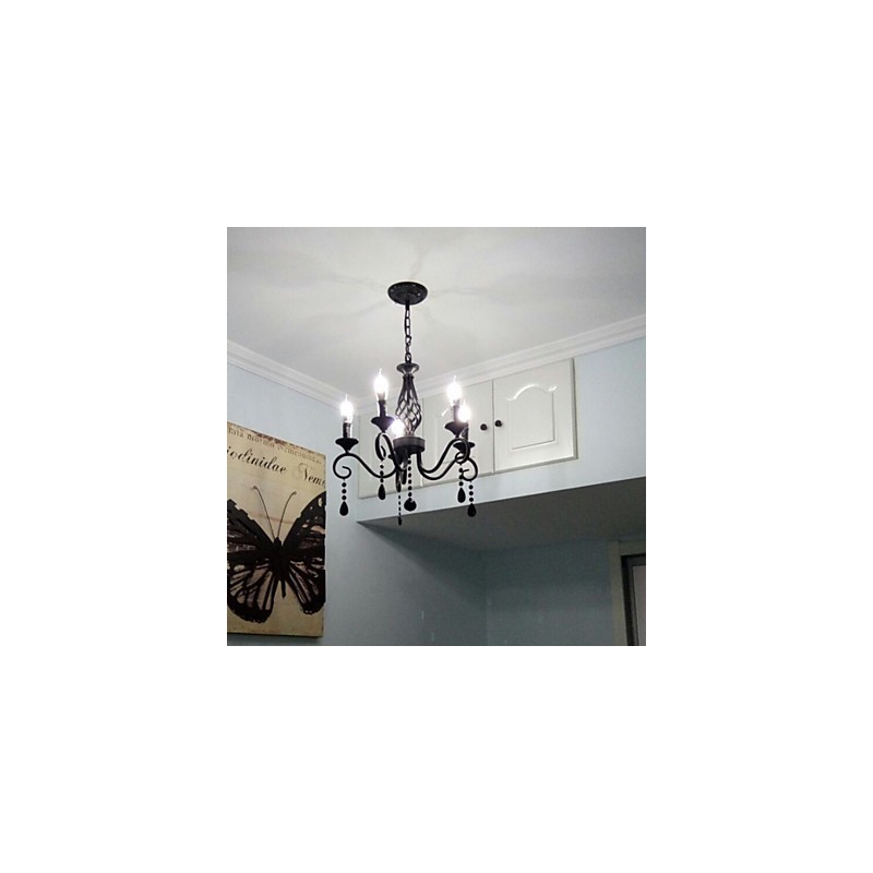 Lustre en cristal traditionnel, éclairage intérieur, 5 bougies, lustre simple