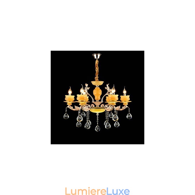 Lustre en alliage de zinc classique traditionnel pour mini lustre en métal à 6 ampoules