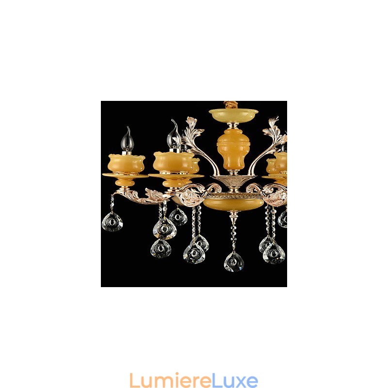Lustre en alliage de zinc classique traditionnel pour mini lustre en métal à 6 ampoules