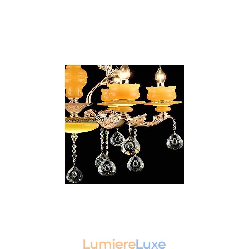 Lustre en alliage de zinc classique traditionnel pour mini lustre en métal à 6 ampoules