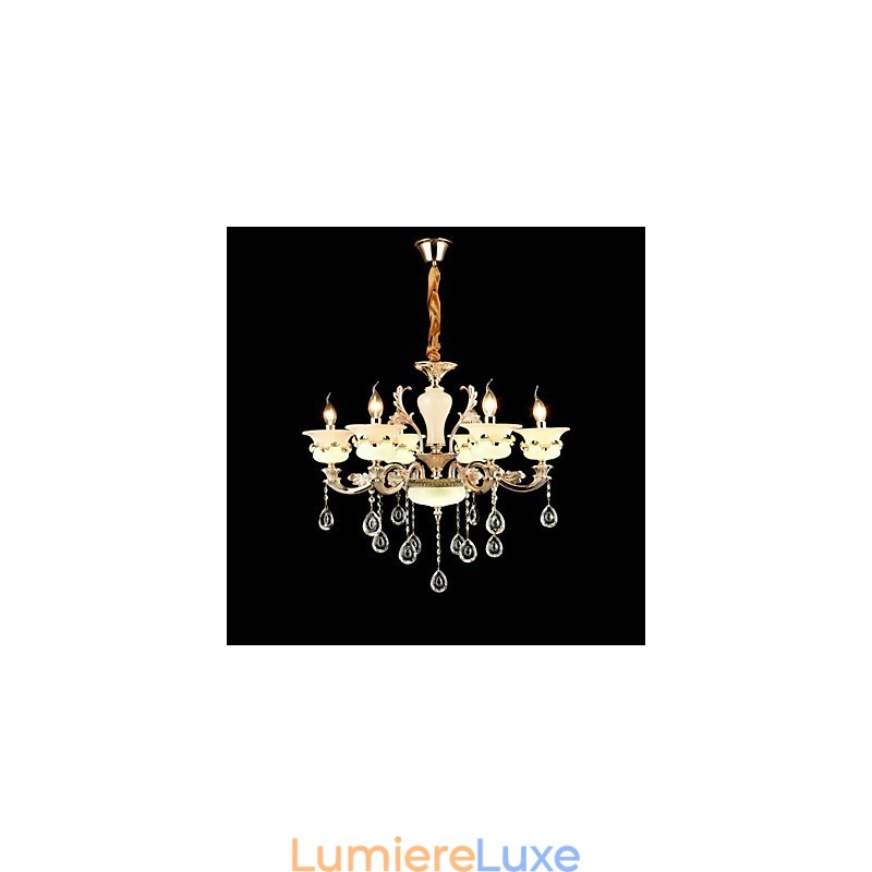 Lustre en alliage de zinc classique traditionnel pour mini lustre en métal à 6 ampoules