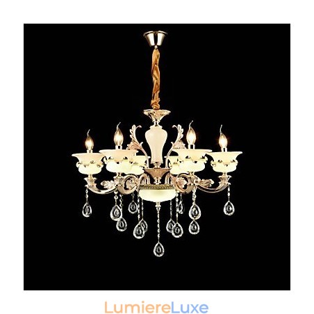 Lustre en alliage de zinc classique traditionnel pour mini lustre en métal à 6 ampoules Lustre en alliage de zinc classique traditionnel pour mini lustre en métal à 6 ampoules