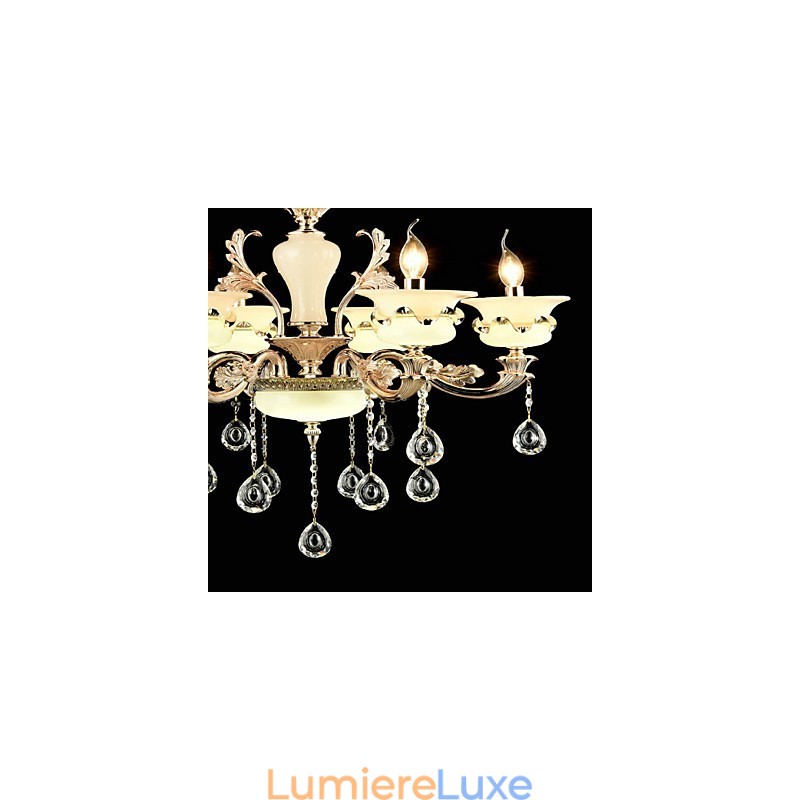 Lustre en alliage de zinc classique traditionnel pour mini lustre en métal à 6 ampoules