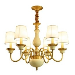 Lustre tout en cuivre Lustre décoratif en jade D