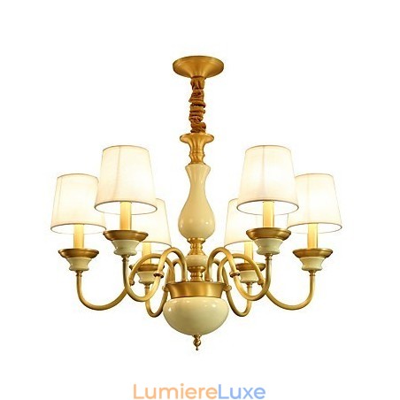 Lustre tout en cuivre Lustre décoratif en jade D Lustre tout en cuivre Lustre décoratif en jade D