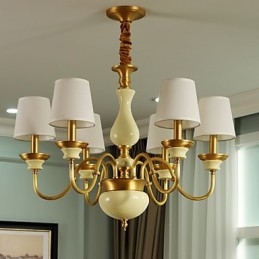 Lustre tout en cuivre Lustre décoratif en jade D