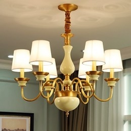 Lustre tout en cuivre Lustre décoratif en jade D
