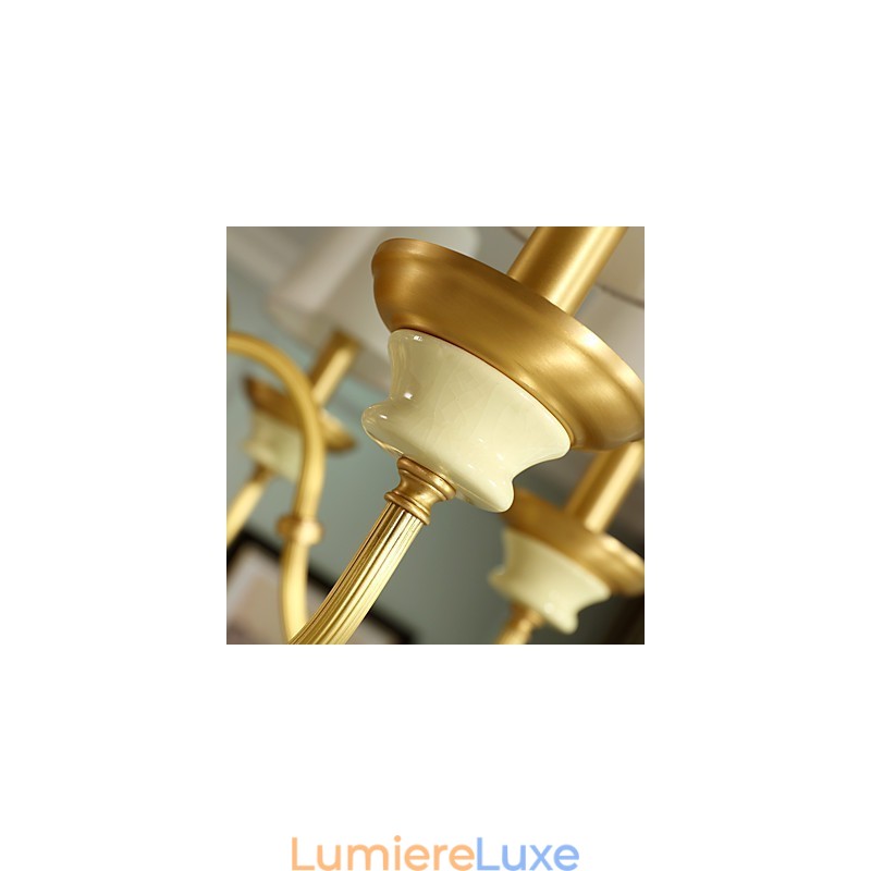 Lustre tout en cuivre Lustre décoratif en jade D