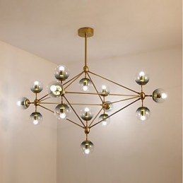 Lampe suspendue en métal et verre de style européen moderne à quinze lampes, style Modo, luminaire décoratif de style industriel pour le hall d'entrée