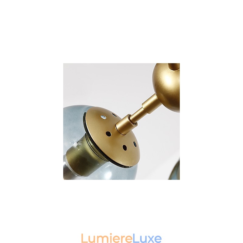 Lampe suspendue en métal et verre de style européen moderne à quinze lampes, style Modo, luminaire décoratif de style industriel pour le hall d'entrée