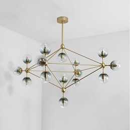 Lampe suspendue en métal et verre de style européen moderne à quinze lampes, style Modo, luminaire décoratif de style industriel pour le hall d'entrée