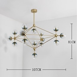 Lampe suspendue en métal et verre de style européen moderne à quinze lampes, style Modo, luminaire décoratif de style industriel pour le hall d'entrée