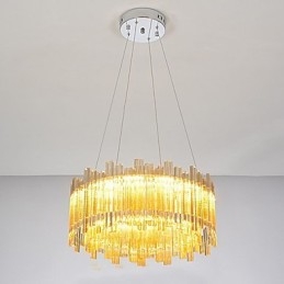 Suspension en bambou et bois de style mini, peinture classique traditionnelle