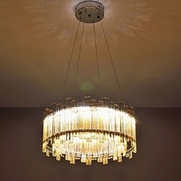 Suspension en bambou et bois de style mini, peinture classique traditionnelle