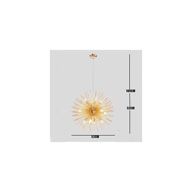 Ligne créative rétro imitation cuivre 10 lumières