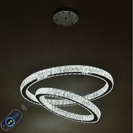 Lustre d'intérieur en cristal moderne, luminaire suspendu, plafonnier, éclairage à intensité variable, avec télécommande
